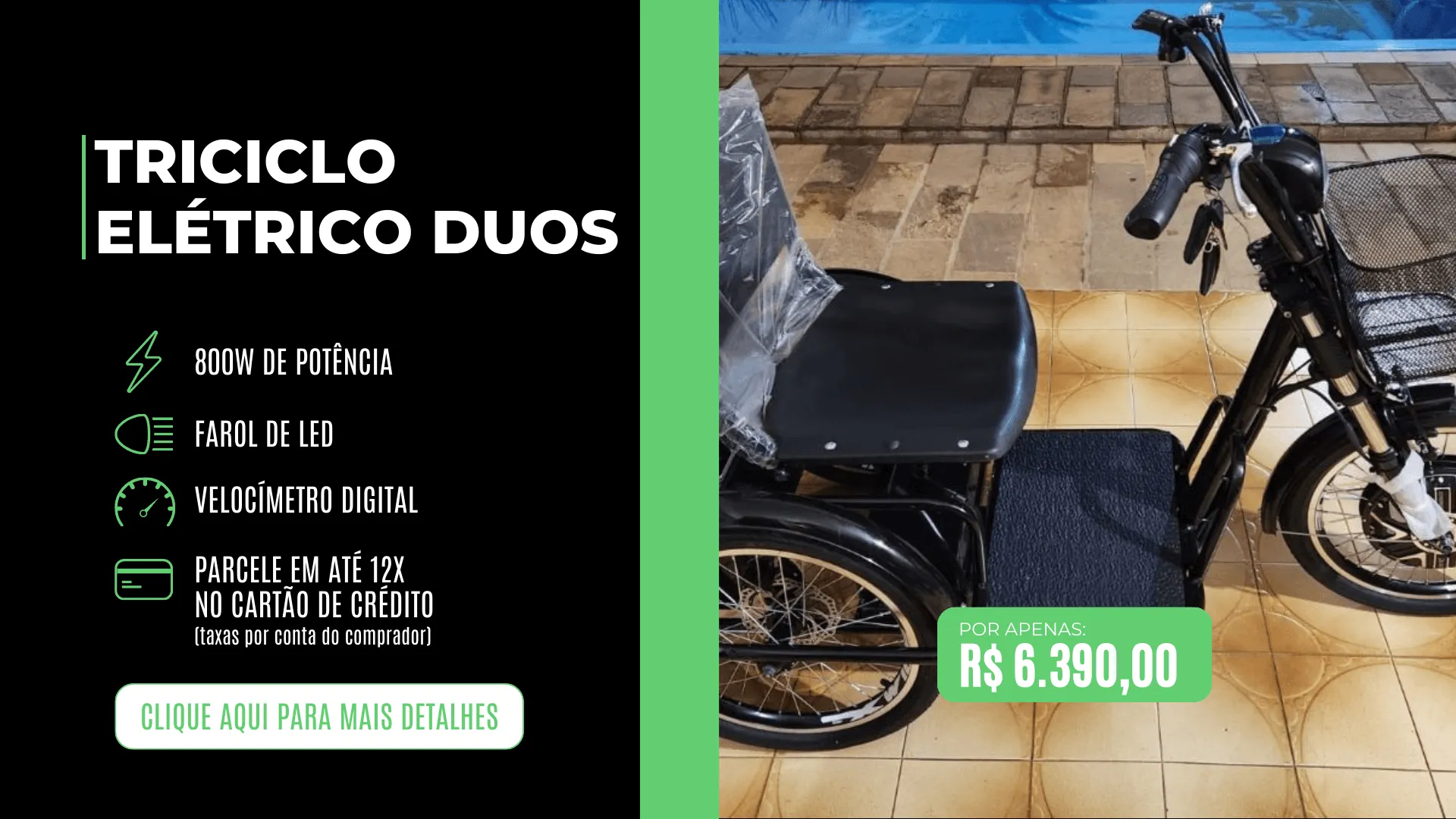 Banner – Triciclo Elétrico Duos 800w​